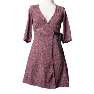 Diana wrap dress, purple white background